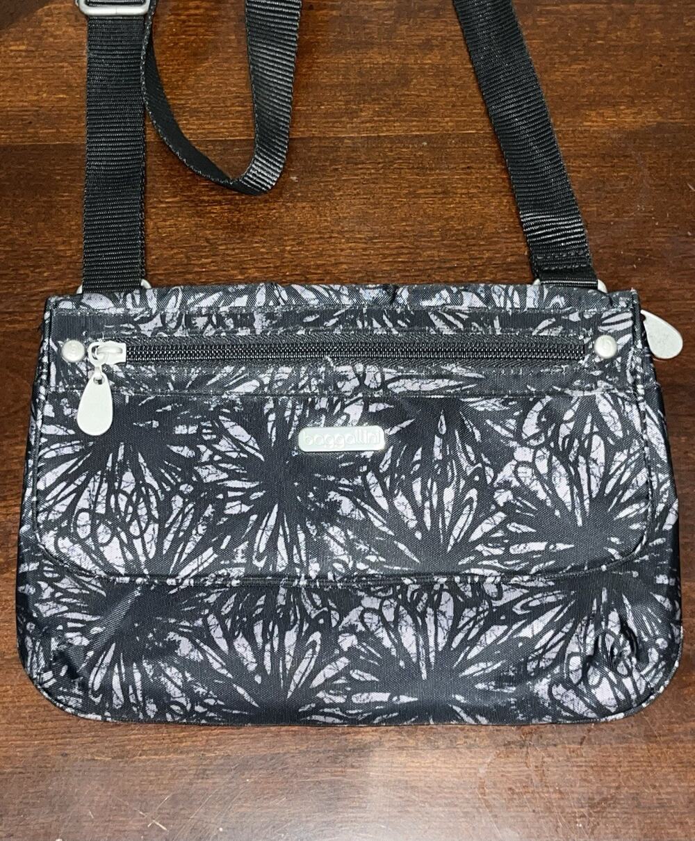 Baggallini Go Bagg Midnight Blossom Lightweight Crossbody Bag Adjustable Strap